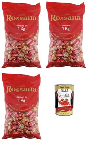 Caramelle Rossana ripene al caramello salato, Salat Karamell ausgestopfte Süßigkeiten gluten frei, 3x 1Kg Candies, italien Bonbon Lollies + Italian Gourmet polpa 400g Caramelle Rossana ripene al caramello salato, Salat Karamell ausgestopfte Süßigkeiten gluten frei, 3x 1Kg Candies, italien Bonbon Lollies + Italian Gourmet polpa 400g von Italian Gourmet E.R.