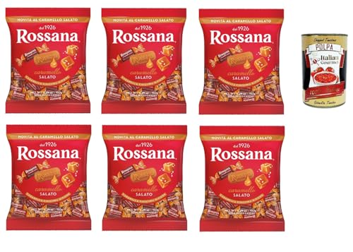Caramelle Rossana ripene al caramello salato, Salat Karamell ausgestopfte Süßigkeiten gluten frei, 6x 150g Candies, italien Bonbon Lollies + Italian Gourmet polpa 400g von Italian Gourmet E.R.