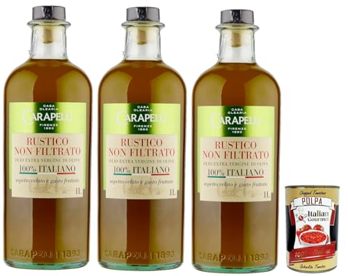 Carapelli, olio extra vergine di oliva Rustico Non Filtrato, 100% Italiano, 100% italienisch Rustikal Native Olivenöl. 3x 1lt + Italian Gourmet polpa 400g Carapelli, olio extra vergine di oliva Rustico Non Filtrato, 100% Italiano, 100% italienisch Rustikal Native Olivenöl. 3x 1lt + Italian Gourmet polpa 400g von Italian Gourmet E.R.