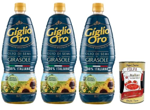 Carapelli Giglio Oro Olio di Semi di girasole, Sonnenblumenöl, Speiseöl Frittieröl 100% Italienisches Öl 3x 1Lt + Italian Gourmet polpa 400g Carapelli Giglio Oro Olio di Semi di girasole, Sonnenblumenöl, Speiseöl Frittieröl 100% Italienisches Öl 3x 1Lt + Italian Gourmet polpa 400g von Italian Gourmet E.R.