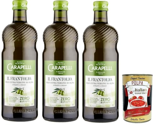 Carapelli Il Frantolio Extra Natives Olivenöl 3x 1L olio extra vergine di oliva + Italian Gourmet polpa 400g Carapelli Il Frantolio Extra Natives Olivenöl 3x 1L olio extra vergine di oliva + Italian Gourmet polpa 400g von Italian Gourmet E.R.
