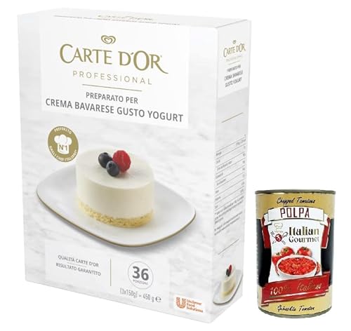 Carte d’Or Professional Preparato per Bavarese allo Yogurt,Pulvermischung für Joghurt-Bayerische-Creme,450g + Italian Gourmet Polpa di Pomodoro 400g Dose von Italian Gourmet E.R.