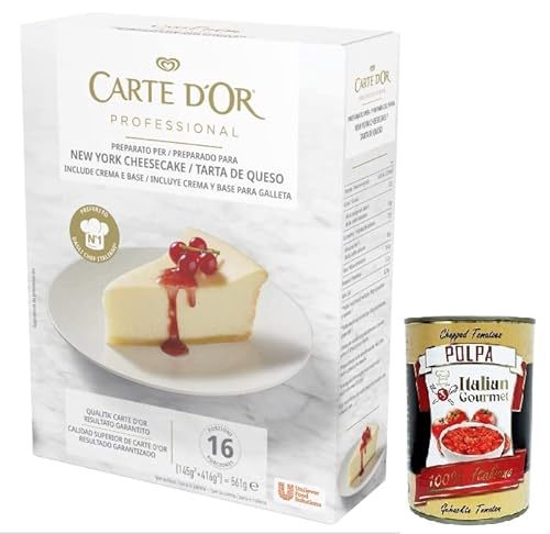 Carte d’Or Professional Preparato per Cheesecake,Pulvermischung für Käsekuchen,Glutenfrei 561g + Italian Gourmet Polpa di Pomodoro 400g Dose von Italian Gourmet E.R.