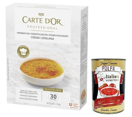 Carte d’Or Professional Preparato per Crema Catalana,Pulvermischung für Katalanische Creme,Glutenfrei 516g + Italian Gourmet Polpa di Pomodoro 400g Dose von Italian Gourmet E.R.