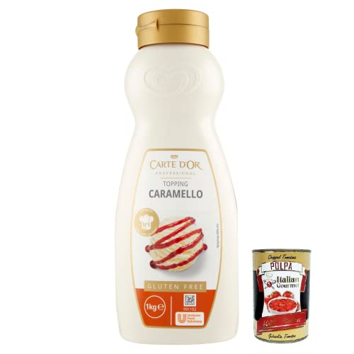 Carte d’Or Topping Caramello,Süße Sauce mit Karamellgeschmack zur Dekoration von Kuchen und Eiscreme 1Kg + Italian Gourmet Polpa di Pomodoro 400g Dose von Italian Gourmet E.R.