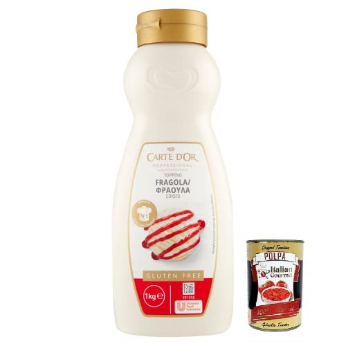 Carte d’Or Topping Fragola,Süße Sauce mit Erdbeergeschmack zur Dekoration von Kuchen und Eiscreme 1Kg + Italian Gourmet Polpa di Pomodoro 400g Dose Carte d’Or Topping Fragola,Süße Sauce mit Erdbeergeschmack zur Dekoration von Kuchen und Eiscreme 1Kg + Italian Gourmet Polpa di Pomodoro 400g Dose von Italian Gourmet E.R.