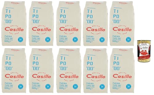 Casillo Farina per Pizza Tipo '00', Weizenmeh Pizza Napoli Pizzamehl Pizza Mehl 10x 1kg + Italian Gourmet polpa 400g Casillo Farina per Pizza Tipo '00', Weizenmeh Pizza Napoli Pizzamehl Pizza Mehl 10x 1kg + Italian Gourmet polpa 400g von Italian Gourmet E.R.