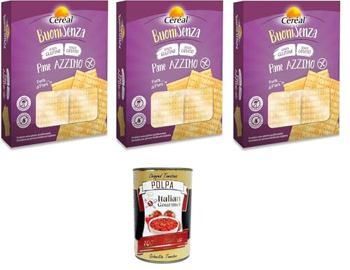Céréal Buoni Senza Pane Azzimo, Pane Senza Glutine, Pane Senza Lievito, Buoni Ohne ungesäuertes Brot, Glutenfreies Brot, Hefefreies Brot, 3x 180 g+ Italian Gourmet polpa 400g Céréal Buoni Senza Pane Azzimo, Pane Senza Glutine, Pane Senza Lievito, Buoni Ohne ungesäuertes Brot, Glutenfreies Brot, Hefefreies Brot, 3x 180 g+ Italian Gourmet polpa 400g von Italian Gourmet E.R.