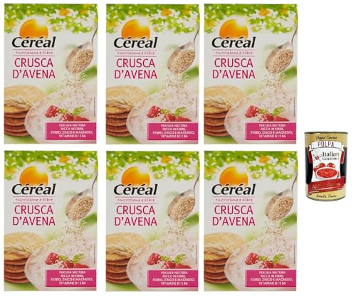 Céréal Crusca D’Avena, Haferbran, Proteinquelle, reich an Ballaststoffen, optimal zum Frühstück und Pfannkuchen, um den Darmbohrloch zu fördern 6x 400 g + Italian Gourmet polpa 400g Céréal Crusca D’Avena, Haferbran, Proteinquelle, reich an Ballaststoffen, optimal zum Frühstück und Pfannkuchen, um den Darmbohrloch zu fördern 6x 400 g + Italian Gourmet polpa 400g von Italian Gourmet E.R.