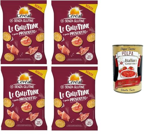 Céréal Le gallettine Gusto prosciutto Kekse mit Schinkengeschmack 4x70gr + Italian Gourmet polpa 400g Céréal Le gallettine Gusto prosciutto Kekse mit Schinkengeschmack 4x70gr + Italian Gourmet polpa 400g von Italian Gourmet E.R.