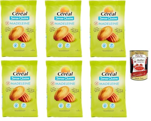 Céréal Madeleine senza glutine e senza latte, Glutenfrei und laktosefrei Snacks, Reduzierte Auswirkungen auf den Blutzucker – Ohne Palmöl oder Farbstoffe, 6x 200 g + Italian Gourmet polpa 400g Céréal Madeleine senza glutine e senza latte, Glutenfrei und laktosefrei Snacks, Reduzierte Auswirkungen auf den Blutzucker – Ohne Palmöl oder Farbstoffe, 6x 200 g + Italian Gourmet polpa 400g von Italian Gourmet E.R.