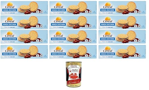 Céréal Senza Zuccheri Fior Di Cacao Ohne Zucker Kakaoblüte – 35% gesättigtes Fett 12x185gr + Italian Gourmet polpa 400g Céréal Senza Zuccheri Fior Di Cacao Ohne Zucker Kakaoblüte – 35% gesättigtes Fett 12x185gr + Italian Gourmet polpa 400g von Italian Gourmet E.R.