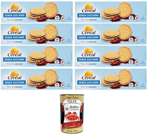 Céréal Senza Zuccheri Fior Di Cacao Ohne Zucker Kakaoblüte – 35% gesättigtes Fett 8x185gr + Italian Gourmet polpa 400g Céréal Senza Zuccheri Fior Di Cacao Ohne Zucker Kakaoblüte – 35% gesättigtes Fett 8x185gr + Italian Gourmet polpa 400g von Italian Gourmet E.R.