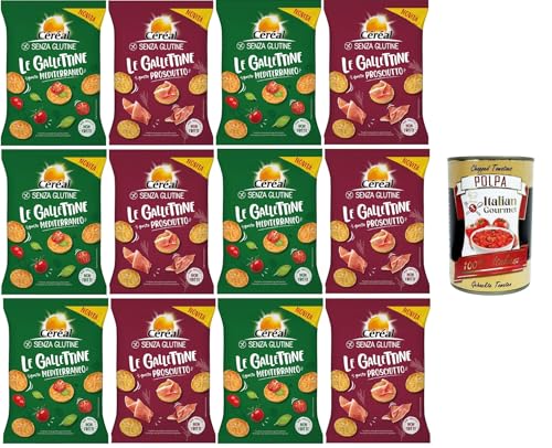 Céréal Testpaket Le gallettine Gusto prosciutto & Gusto Mediterraneo Kekse mit Schinkengeschmack und mit mediterranem Geschmack 12x70gr + Italian Gourmet polpa 400g Céréal Testpaket Le gallettine Gusto prosciutto & Gusto Mediterraneo Kekse mit Schinkengeschmack und mit mediterranem Geschmack 12x70gr + Italian Gourmet polpa 400g von Italian Gourmet E.R.