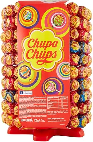 Chupa Chups Lollipop Wheel, verschiedene Lutschergeschmacksrichtungen, 200 einteilige Lutscher, verschiedene Geschmacksrichtungen + Italian Gourmet polpa 400g von Italian Gourmet E.R.