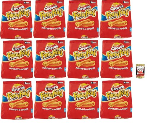 Cipster Freeky Fries, Chips di Patate, Kartoffelchips, einzigartige Form und knusprig, verrückt zu werden, 12x 125G + Italian Gourmet polpa 400g Cipster Freeky Fries, Chips di Patate, Kartoffelchips, einzigartige Form und knusprig, verrückt zu werden, 12x 125G + Italian Gourmet polpa 400g von Italian Gourmet E.R.