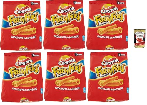 Cipster Freeky Fries, Chips di Patate, Kartoffelchips, einzigartige Form und knusprig, verrückt zu werden, 6x 125G + Italian Gourmet polpa 400g Cipster Freeky Fries, Chips di Patate, Kartoffelchips, einzigartige Form und knusprig, verrückt zu werden, 6x 125G + Italian Gourmet polpa 400g von Italian Gourmet E.R.