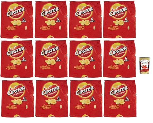 Cipster the Original, Chips di Patate Croccanti, Knusprige Kartoffelchips, leichter Geschmack und ikonische Form, 12x 132 g + Italian Gourmet polpa 400g Cipster the Original, Chips di Patate Croccanti, Knusprige Kartoffelchips, leichter Geschmack und ikonische Form, 12x 132 g + Italian Gourmet polpa 400g von Italian Gourmet E.R.