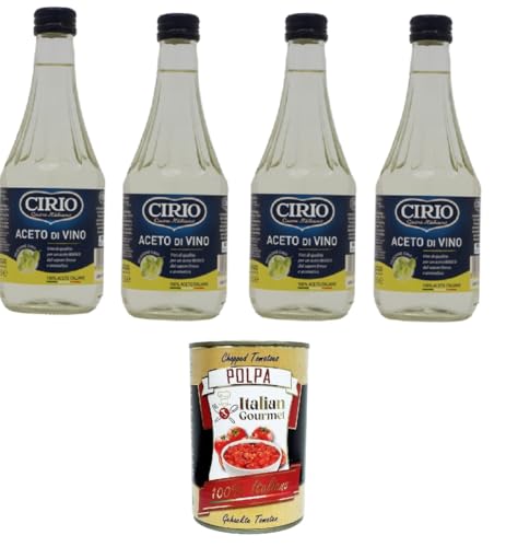 Cirio Aceto Di Vino Bianco Weißweinessig 4x500ml + Italian Gourmet Polpa di Pomodoro 400g Cirio Aceto Di Vino Bianco Weißweinessig 4x500ml + Italian Gourmet Polpa di Pomodoro 400g von Italian Gourmet E.R.