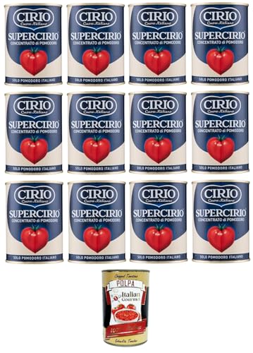 Cirio Concentrato Di Pomodoro,Tomatenkonzentrat,100% Italienische Tomaten, 12x 400g Dose + Italian Gourmet polpa 400g Cirio Concentrato Di Pomodoro,Tomatenkonzentrat,100% Italienische Tomaten, 12x 400g Dose + Italian Gourmet polpa 400g von Italian Gourmet E.R.