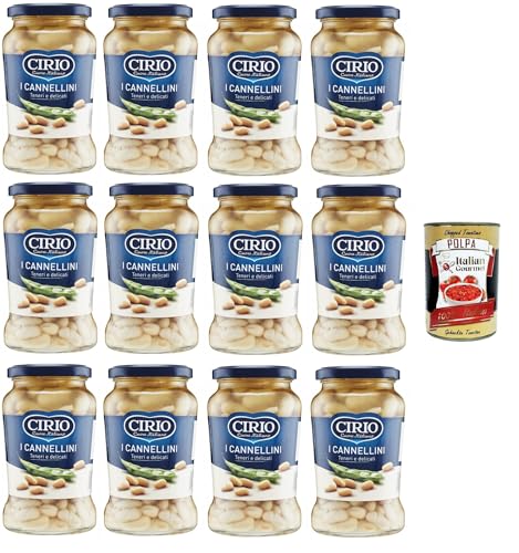 Cirio I Cannellini, Teneri e Delicati,Cannellini, zarte und zarte Cannellini-Bohnen 12x370gr + Italian Gourmet polpa 400g Cirio I Cannellini, Teneri e Delicati,Cannellini, zarte und zarte Cannellini-Bohnen 12x370gr + Italian Gourmet polpa 400g von Italian Gourmet E.R.