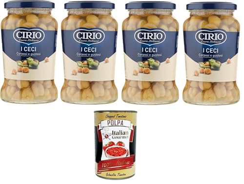 Cirio I Ceci, Corposi e Gustosi I Kichererbsen, vollmundig und lecker 4x370gr + Italian Gourmet polpa 400g Cirio I Ceci, Corposi e Gustosi I Kichererbsen, vollmundig und lecker 4x370gr + Italian Gourmet polpa 400g von Italian Gourmet E.R.