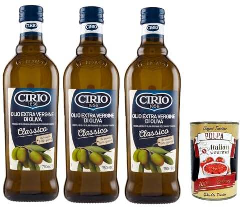 Cirio Olio Extra Vergine Di Oliva Classico, Classic extra native Olivenöl 3x 750ml + Italian Gourmet polpa 400g Cirio Olio Extra Vergine Di Oliva Classico, Classic extra native Olivenöl 3x 750ml + Italian Gourmet polpa 400g von Italian Gourmet E.R.