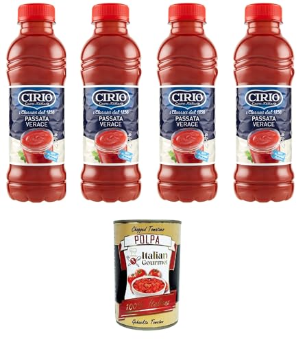 Cirio Passata Verace Tomatensauce Tomaten, kochsauce Pet 4x540gr + Italian Gourmet polpa 400g Cirio Passata Verace Tomatensauce Tomaten, kochsauce Pet 4x540gr + Italian Gourmet polpa 400g von Italian Gourmet E.R.