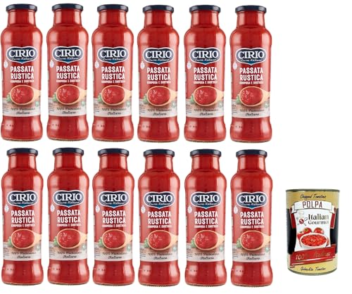 Cirio Passata di Pomodoro Rustica Tomatensauce Tomaten, kochsauce 100% Italienisch 12x 680g + Italian Gourmet polpa 400g Cirio Passata di Pomodoro Rustica Tomatensauce Tomaten, kochsauce 100% Italienisch 12x 680g + Italian Gourmet polpa 400g von Italian Gourmet E.R.