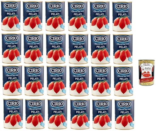 Cirio Pelati, Geschälte Tomaten, tomato sauce aus Italien Dosen, 100%, 100% Italienisch, 24x 400g + Italian Gourmet polpa 400g Cirio Pelati, Geschälte Tomaten, tomato sauce aus Italien Dosen, 100%, 100% Italienisch, 24x 400g + Italian Gourmet polpa 400g von Italian Gourmet E.R.