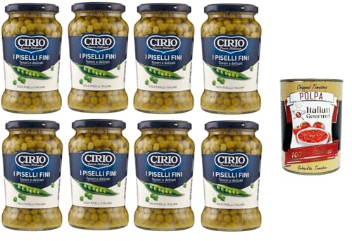 Cirio Piselli Fini, Teneri e Delicati Feine, zarte und zarte Erbsen 8x360gr + Italian Gourmet polpa 400g Cirio Piselli Fini, Teneri e Delicati Feine, zarte und zarte Erbsen 8x360gr + Italian Gourmet polpa 400g von Italian Gourmet E.R.