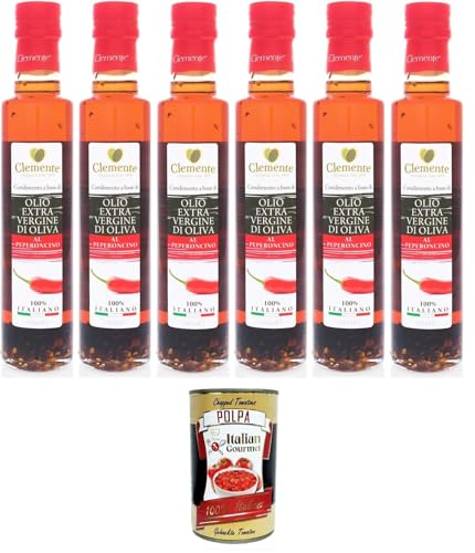 Clemente-Öl – Chili-Geschmack, 6 Flaschen à 250 ml | Italienisches Extra Natives Olivenöl | Glutenfreies italienisches Olivenöl extra vergine+ Italian Gourmet polpa 400g Clemente-Öl – Chili-Geschmack, 6 Flaschen à 250 ml | Italienisches Extra Natives Olivenöl | Glutenfreies italienisches Olivenöl extra vergine+ Italian Gourmet polpa 400g von Italian Gourmet E.R.