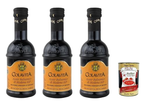 Colavita, Aceto Balsamico di Modena IGP, I.G.P, Balsamico-Essig aus Modena 3x 250ml Glasflasche + Italian Gourmet polpa 400g Colavita, Aceto Balsamico di Modena IGP, I.G.P, Balsamico-Essig aus Modena 3x 250ml Glasflasche + Italian Gourmet polpa 400g von Italian Gourmet E.R.