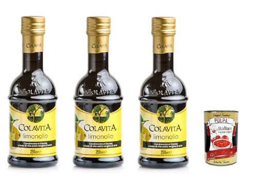Colavita Limonolio, Olio aromatizzato al limone, Olivenöl extra vergine mit Zitrone 3x 250-ml + Italian gourmet polpa 400g Colavita Limonolio, Olio aromatizzato al limone, Olivenöl extra vergine mit Zitrone 3x 250-ml + Italian gourmet polpa 400g von Italian Gourmet E.R.