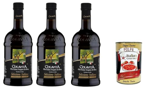 Colavita Olio Extra Vergine Di Oliva Selezione Italiana 3x 500ml, Natives Olivenöl extra 100% italienisch + Italian Gourmet polpa 400g Colavita Olio Extra Vergine Di Oliva Selezione Italiana 3x 500ml, Natives Olivenöl extra 100% italienisch + Italian Gourmet polpa 400g von Italian Gourmet E.R.