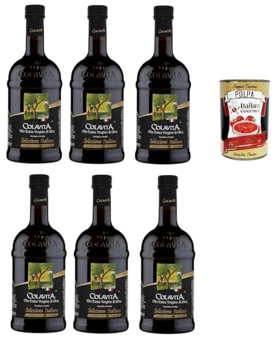 Colavita Olio Extra Vergine Di Oliva Selezione Italiana 6x 500ml, Natives Olivenöl extra 100% italienisch + Italian Gourmet polpa 400g Colavita Olio Extra Vergine Di Oliva Selezione Italiana 6x 500ml, Natives Olivenöl extra 100% italienisch + Italian Gourmet polpa 400g von Italian Gourmet E.R.