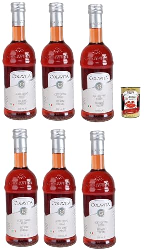 Colavita Rotweinessig 6x 500 ml, Aus Italien importiert, Premium rotes Essig zum Kochen, Salatdressings und marinieren frisches oder gegrilltes Gemüse + Italian Gourmet polpa 400g Colavita Rotweinessig 6x 500 ml, Aus Italien importiert, Premium rotes Essig zum Kochen, Salatdressings und marinieren frisches oder gegrilltes Gemüse + Italian Gourmet polpa 400g von Italian Gourmet E.R.