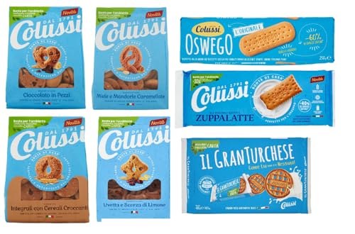 Colussi Biscotti Testpaket, Granturchese, Oswego, Zuppalatte, Kekse mit Schokolade in Stücken, Biscuits, 7 Stücke + Italian Gourmet polpa 400g Colussi Biscotti Testpaket, Granturchese, Oswego, Zuppalatte, Kekse mit Schokolade in Stücken, Biscuits, 7 Stücke + Italian Gourmet polpa 400g von Italian Gourmet E.R.