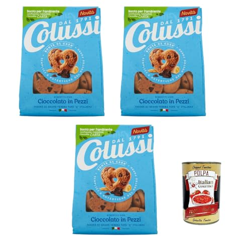 Colussi Biscotti con Cioccolato in Pezzi , Kekse mit Schokolade in Stücken, Biscuits 3x 500 g + Italian Gourmet polpa 400g Colussi Biscotti con Cioccolato in Pezzi , Kekse mit Schokolade in Stücken, Biscuits 3x 500 g + Italian Gourmet polpa 400g von Italian Gourmet E.R.