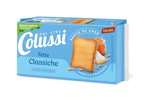 Colussi Fette Biscottate Classiche Zwieback Gebackenem Brot Packung mit 425g, jede Packung enthält 48 Zwieback von Colussi