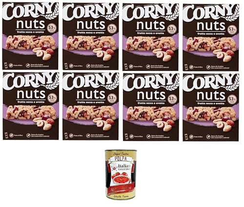 Corny Nuts Müsliriegel, Trockenfrüchte und Rosinen, ohne Palmöl, ohne Konservierungsstoffe, ohne Farbstoffe 8x96gr+ Italian Gourmet polpa 400g Corny Nuts Müsliriegel, Trockenfrüchte und Rosinen, ohne Palmöl, ohne Konservierungsstoffe, ohne Farbstoffe 8x96gr+ Italian Gourmet polpa 400g von Italian Gourmet E.R.