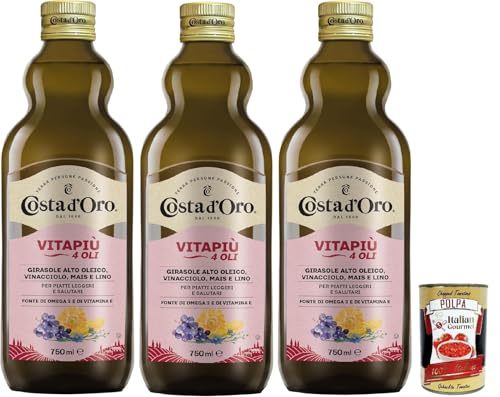 Costa d'Oro – Vitapiù 4 oli, 750 ml. Öl reich an Omega 3 und 6 und Vitamin E. 3x 75 cl. + Italian Gourmet polpa 400g Costa d'Oro – Vitapiù 4 oli, 750 ml. Öl reich an Omega 3 und 6 und Vitamin E. 3x 75 cl. + Italian Gourmet polpa 400g von Italian Gourmet E.R.