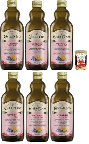 Costa d'Oro – Vitapiù 4 oli, 750 ml. Öl reich an Omega 3 und 6 und Vitamin E. 6x 75 cl. + Italian Gourmet polpa 400g Costa d'Oro – Vitapiù 4 oli, 750 ml. Öl reich an Omega 3 und 6 und Vitamin E. 6x 75 cl. + Italian Gourmet polpa 400g von Italian Gourmet E.R.