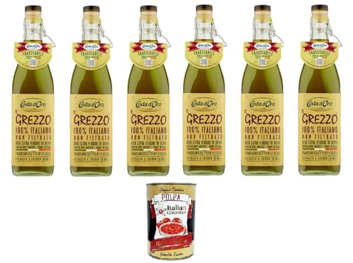 Costa d'oro il grezzo 100% italiano non filtrato olio extra vergine di oliva rohes 100% italienisches ungefiltertes natives Olivenöl extra 6x75ml+ Italian Gourmet Polpa di Pomodoro 400g Costa d'oro il grezzo 100% italiano non filtrato olio extra vergine di oliva rohes 100% italienisches ungefiltertes natives Olivenöl extra 6x75ml+ Italian Gourmet Polpa di Pomodoro 400g von Italian Gourmet E.R.