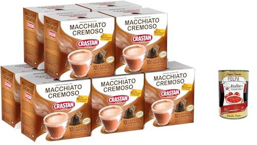Crastan, 100 Kapseln, 10 Kisten aus 10 Kapseln Macchiato e cremoso Geschmack, Kapseln, die mit süßem Geschmack kompatibel sind, um zu süßen zu schmecken + Italian Gourmet polpa 400g Crastan, 100 Kapseln, 10 Kisten aus 10 Kapseln Macchiato e cremoso Geschmack, Kapseln, die mit süßem Geschmack kompatibel sind, um zu süßen zu schmecken + Italian Gourmet polpa 400g von Italian Gourmet E.R.