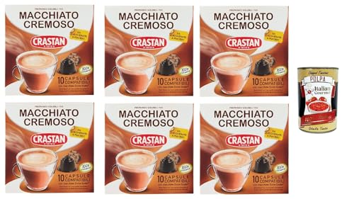 Crastan, 60 Kapseln, 6 Kisten aus 10 Kapseln Macchiato e cremoso Geschmack, Kapseln, die mit süßem Geschmack kompatibel sind, um zu süßen zu schmecken + Italian Gourmet polpa 400g Crastan, 60 Kapseln, 6 Kisten aus 10 Kapseln Macchiato e cremoso Geschmack, Kapseln, die mit süßem Geschmack kompatibel sind, um zu süßen zu schmecken + Italian Gourmet polpa 400g von Italian Gourmet E.R.