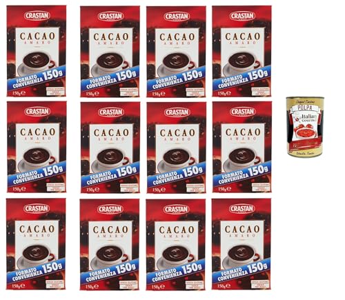 Crastan, cacao in polvere, Kakaopulver, Ideal für süß und cakes, gluten free 12x 150g + Italian Gourmet polpa 400g Crastan, cacao in polvere, Kakaopulver, Ideal für süß und cakes, gluten free 12x 150g + Italian Gourmet polpa 400g von Italian Gourmet E.R.