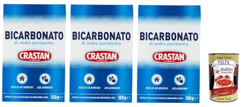 Crastan Bicarbonato di sodio purissimo reines Natriumbicarbonat für den Heimgebrauch und für Lebensmittel 3x 500g + Italian Gourmet polpa 400g Crastan Bicarbonato di sodio purissimo reines Natriumbicarbonat für den Heimgebrauch und für Lebensmittel 3x 500g + Italian Gourmet polpa 400g von Italian Gourmet E.R.