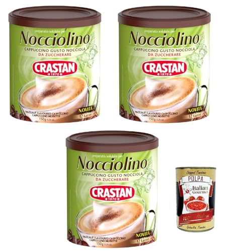 Crastan Nocciolino, Cappuccino Solubile Gusto Nocciola, Cappuccino löslicher Haselnussgeschmack 3x 150g + Italian Gourmet polpa 400g Crastan Nocciolino, Cappuccino Solubile Gusto Nocciola, Cappuccino löslicher Haselnussgeschmack 3x 150g + Italian Gourmet polpa 400g von Italian Gourmet E.R.