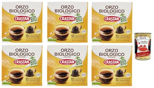 Crastan Orzo, 60 Kapseln, 6 Kisten mit 10 Kapseln Gerstengetränk, Kapseln, die mit süßem Geschmack, glutenfreies Getränk, ohne Koffein und Zucker + Italian Gourmet polpa 400g Crastan Orzo, 60 Kapseln, 6 Kisten mit 10 Kapseln Gerstengetränk, Kapseln, die mit süßem Geschmack, glutenfreies Getränk, ohne Koffein und Zucker + Italian Gourmet polpa 400g von Italian Gourmet E.R.